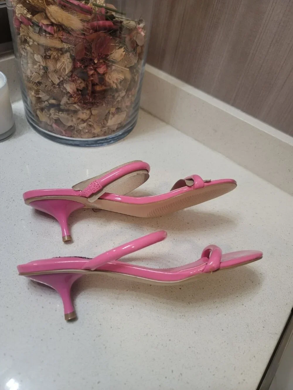 Nine West Padma Heeled Sandal Patent Pink Women's Size 9 M New